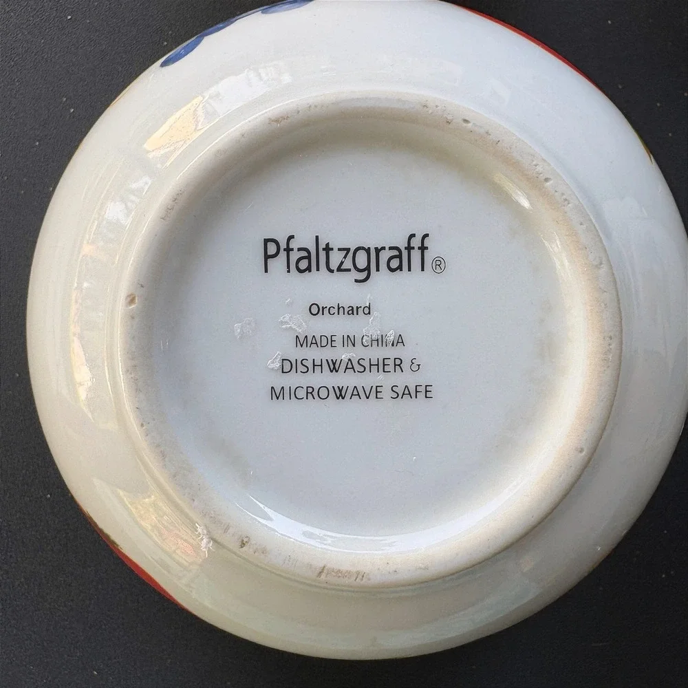 Pfaltzgraff Orchard Cereal Bowls Set of 4 Fruit Pattern 2002 (retired)